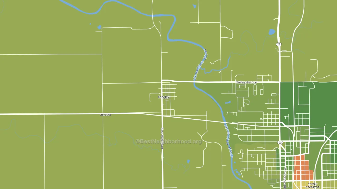 Kangley, IL block-group voter-turnout map