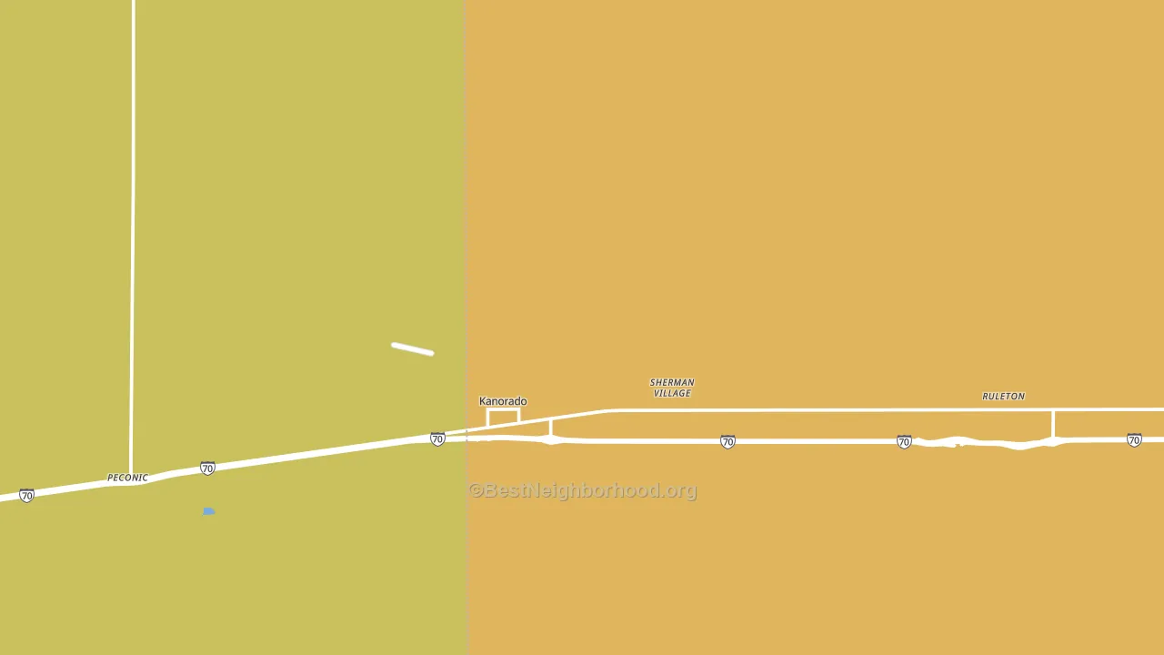 Kanorado, KS block-group voter-turnout map