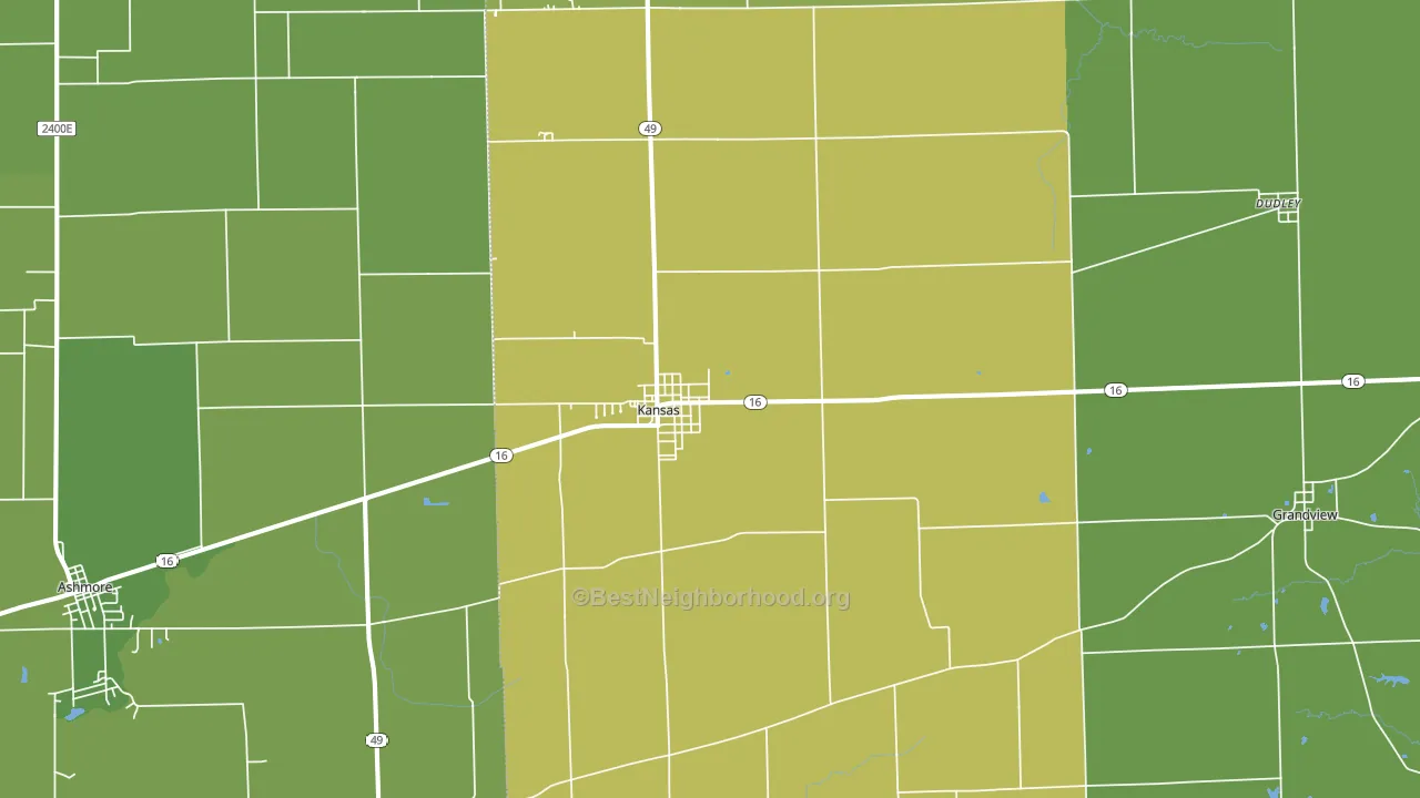 Kansas, IL block-group voter-turnout map