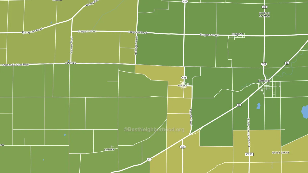 Kansas, OH block-group voter-turnout map