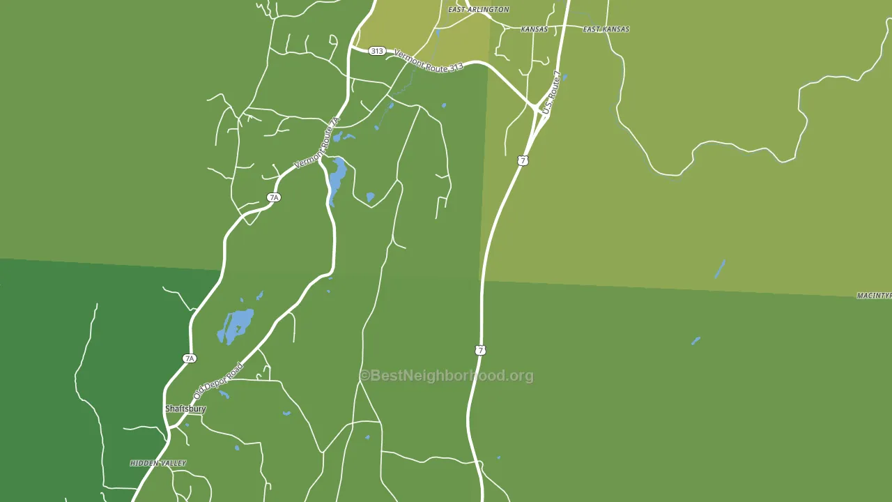 Kansas, VT block-group voter-turnout map