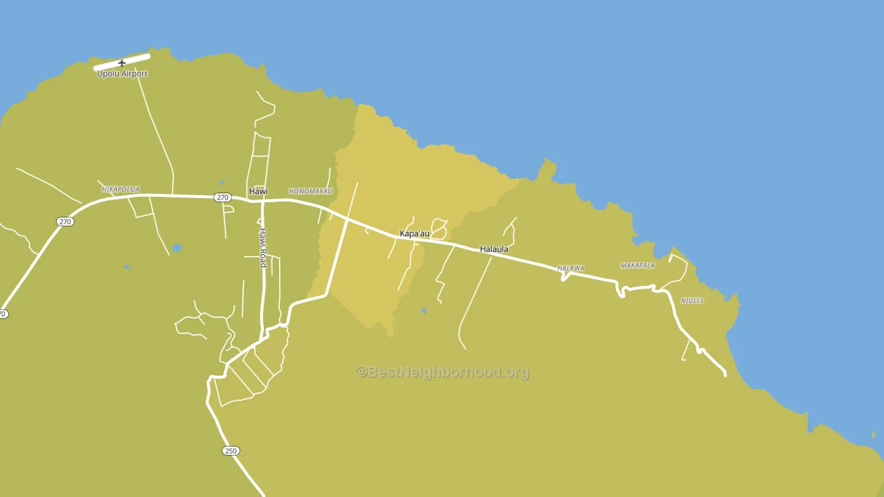 Kapaau, HI block-group voter-turnout map