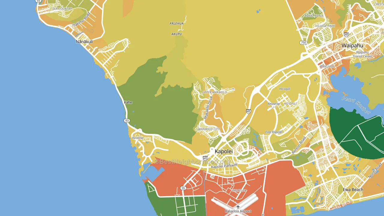 Kapolei, HI block-group voter-turnout map