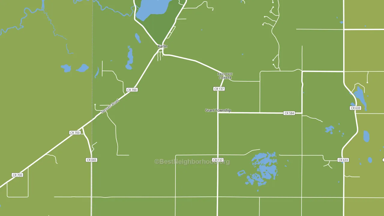 Karlin, MI block-group voter-turnout map