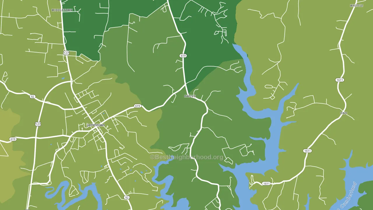 Karlus, KY block-group voter-turnout map