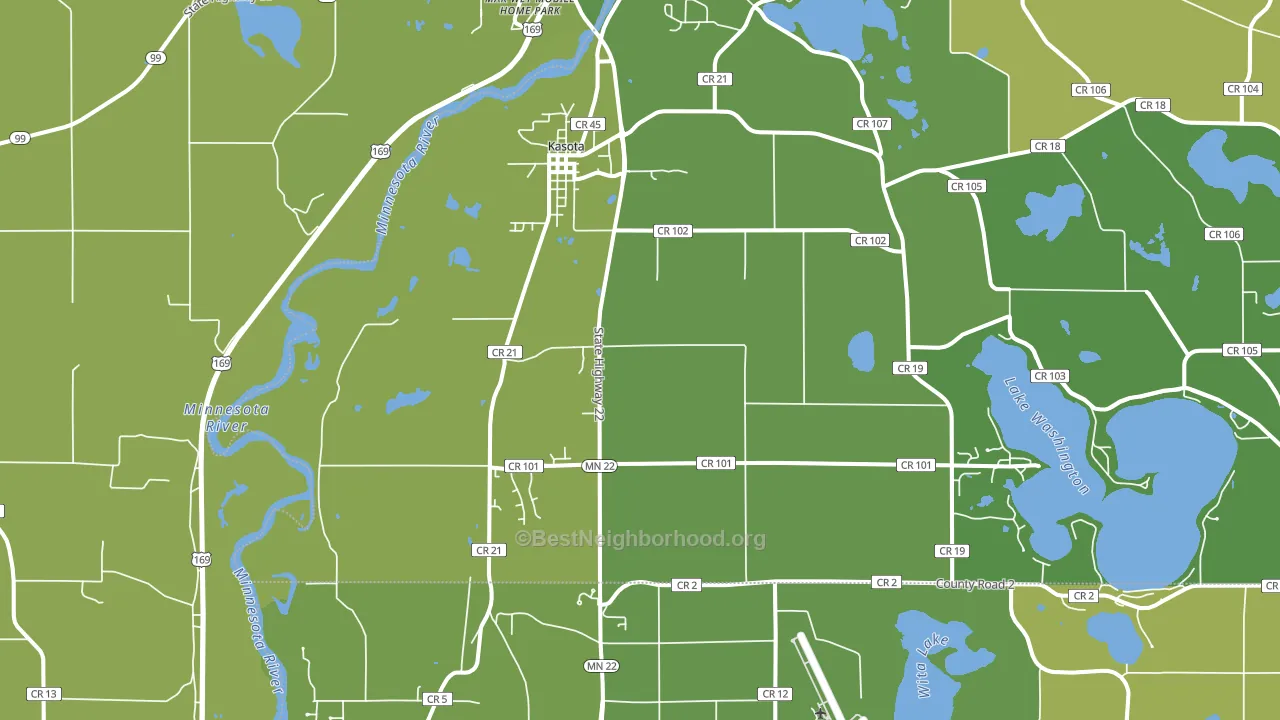 Kasota, MN block-group voter-turnout map