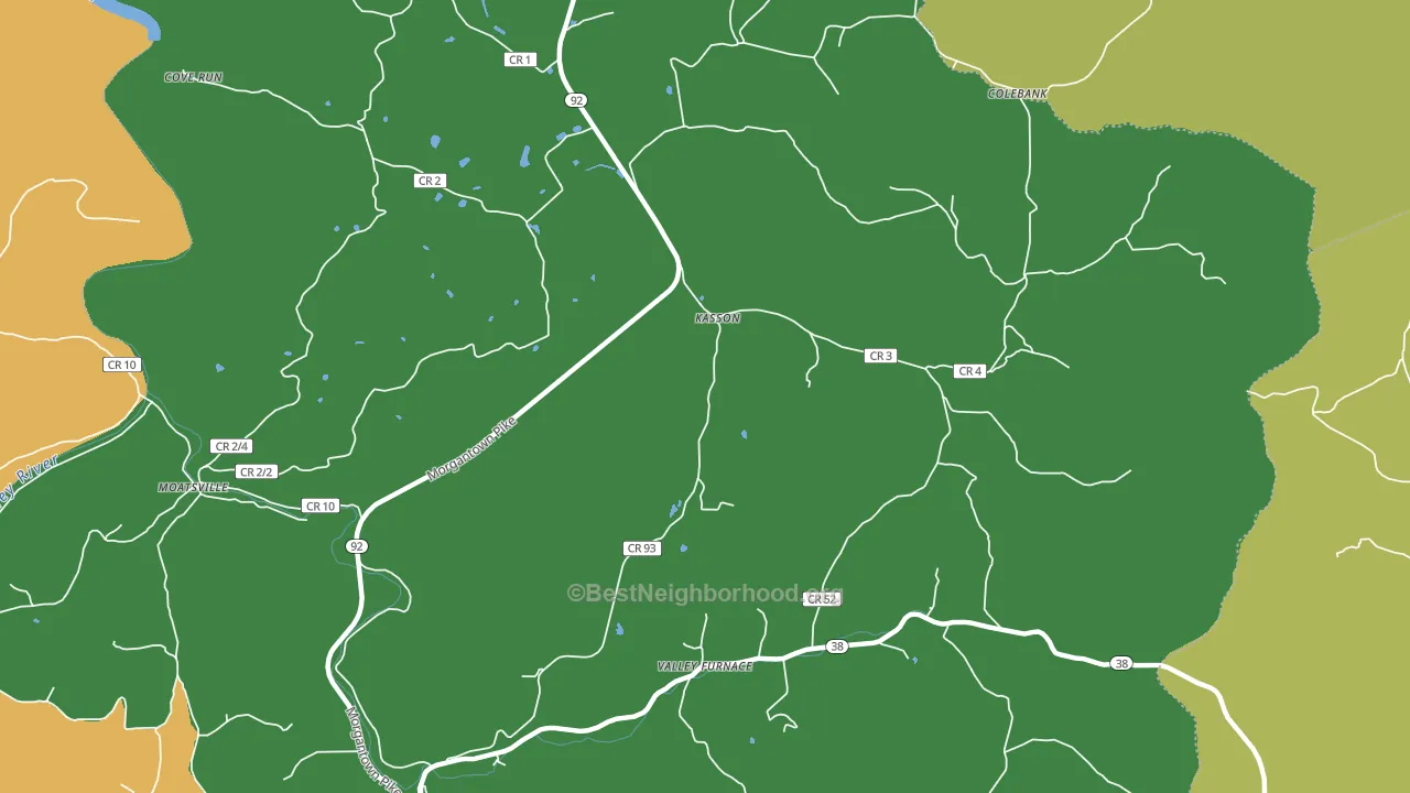 Kasson, WV block-group voter-turnout map