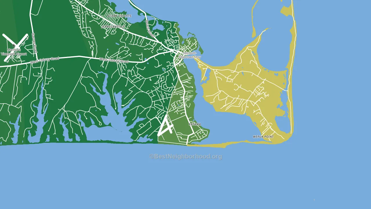 Katama, MA block-group voter-turnout map