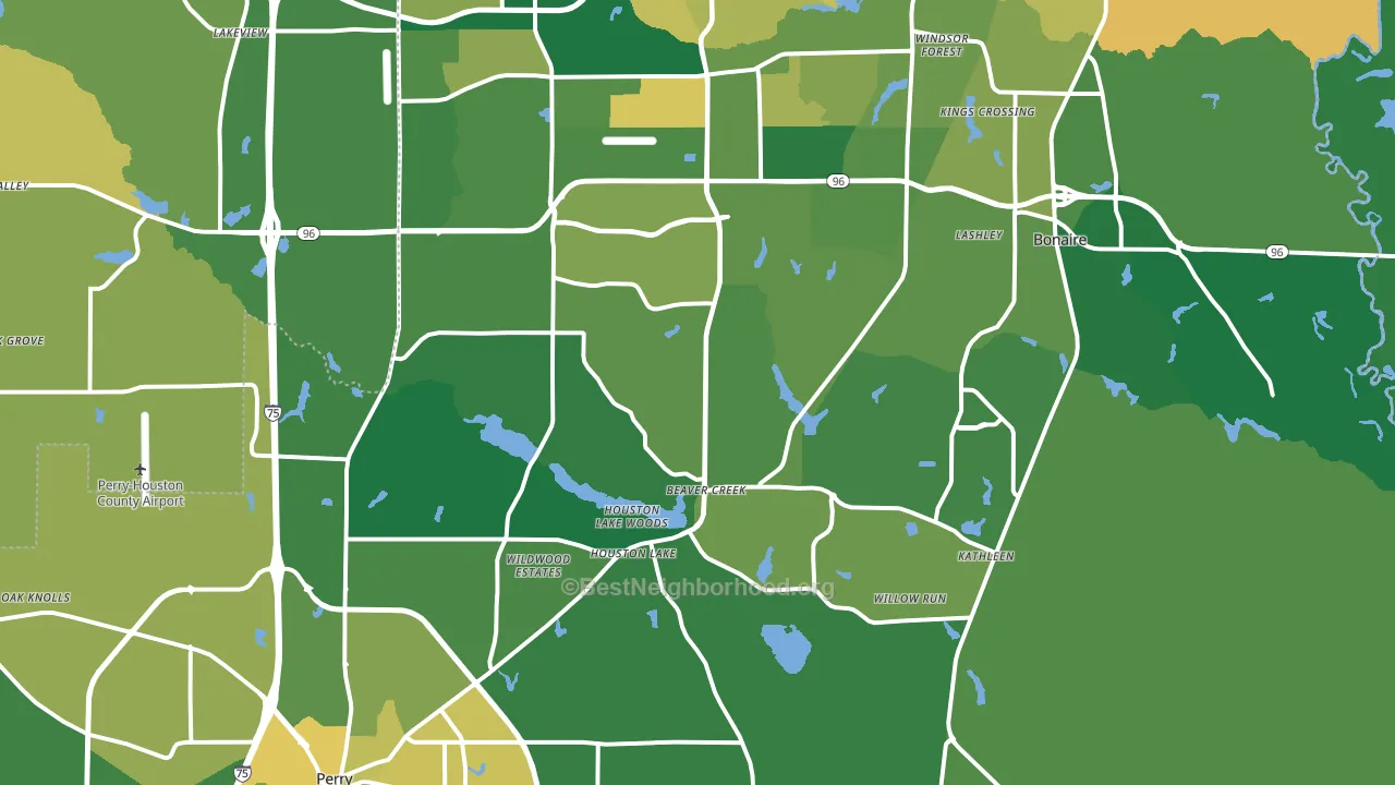 Kathleen, GA block-group voter-turnout map