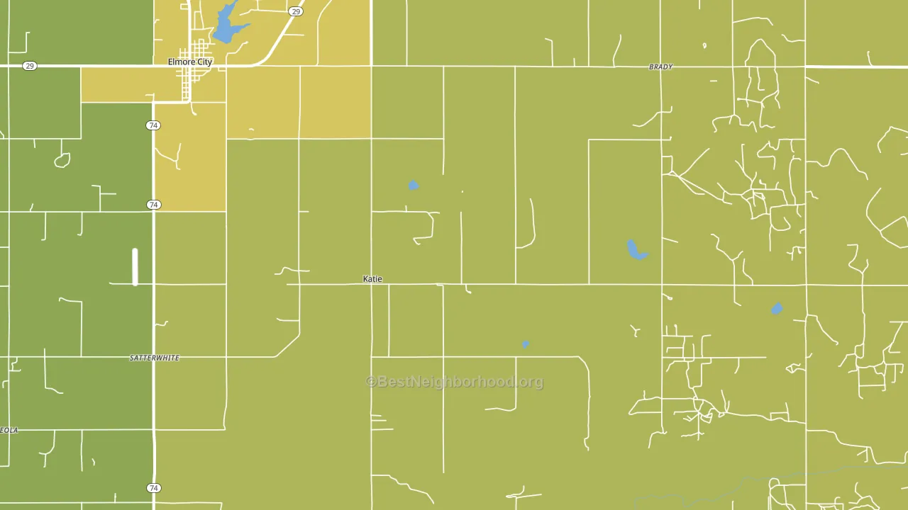 Katie, OK block-group voter-turnout map