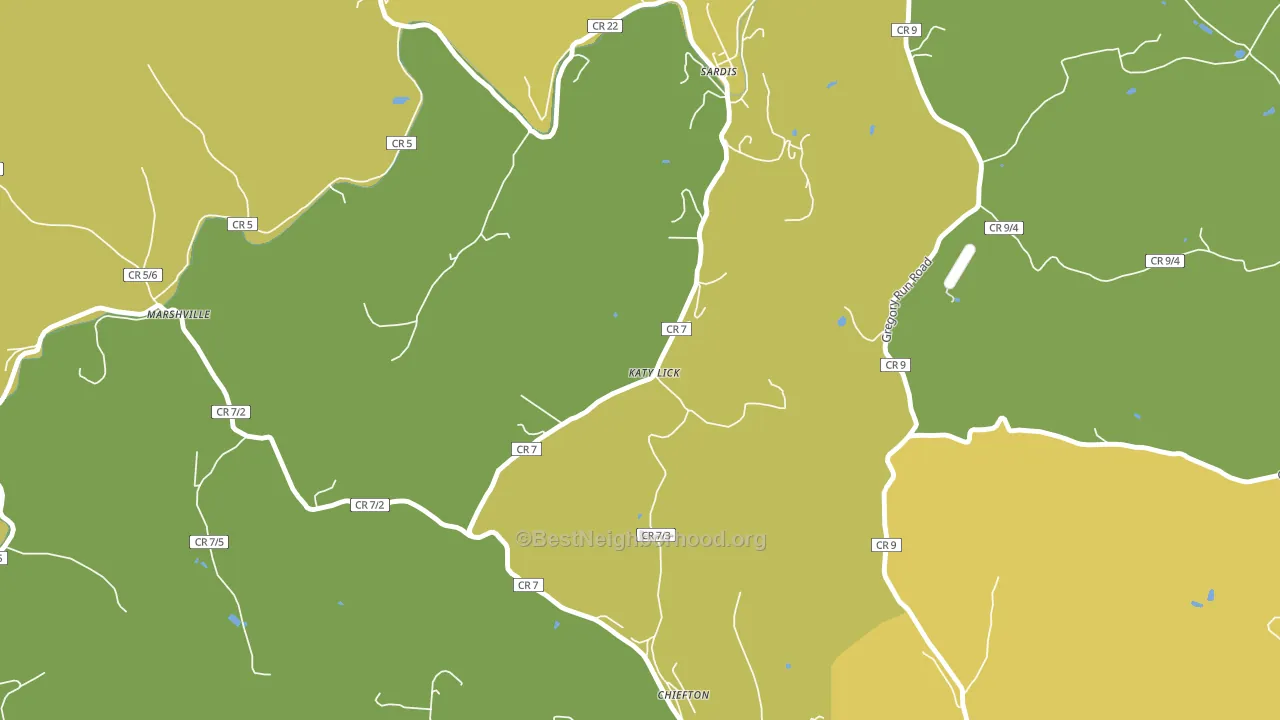 Katy Lick, WV block-group voter-turnout map