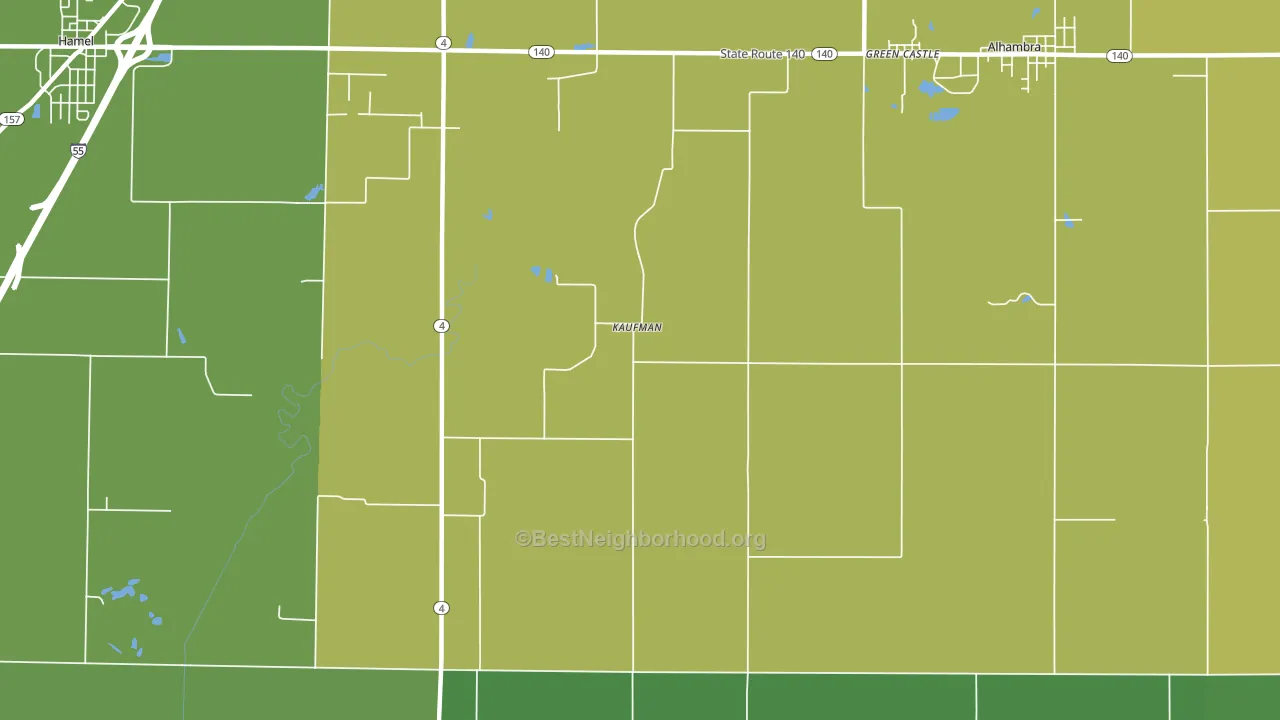 Kaufman, IL block-group voter-turnout map
