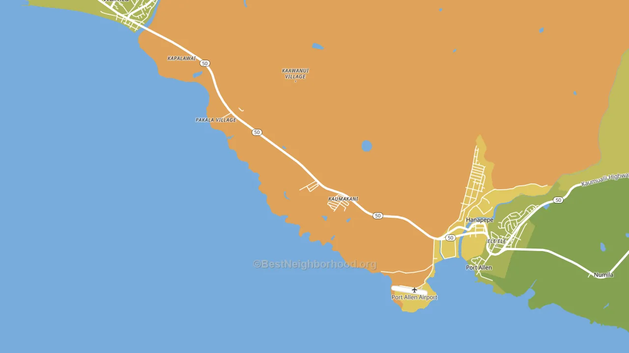 Kaumakani, HI block-group voter-turnout map