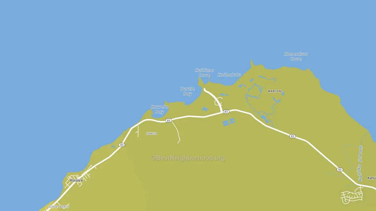 Kawela Bay, HI block-group voter-turnout map