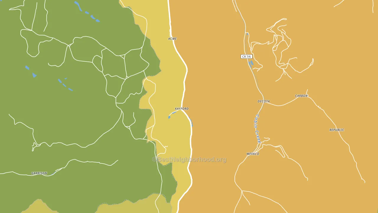Kayford, WV block-group voter-turnout map