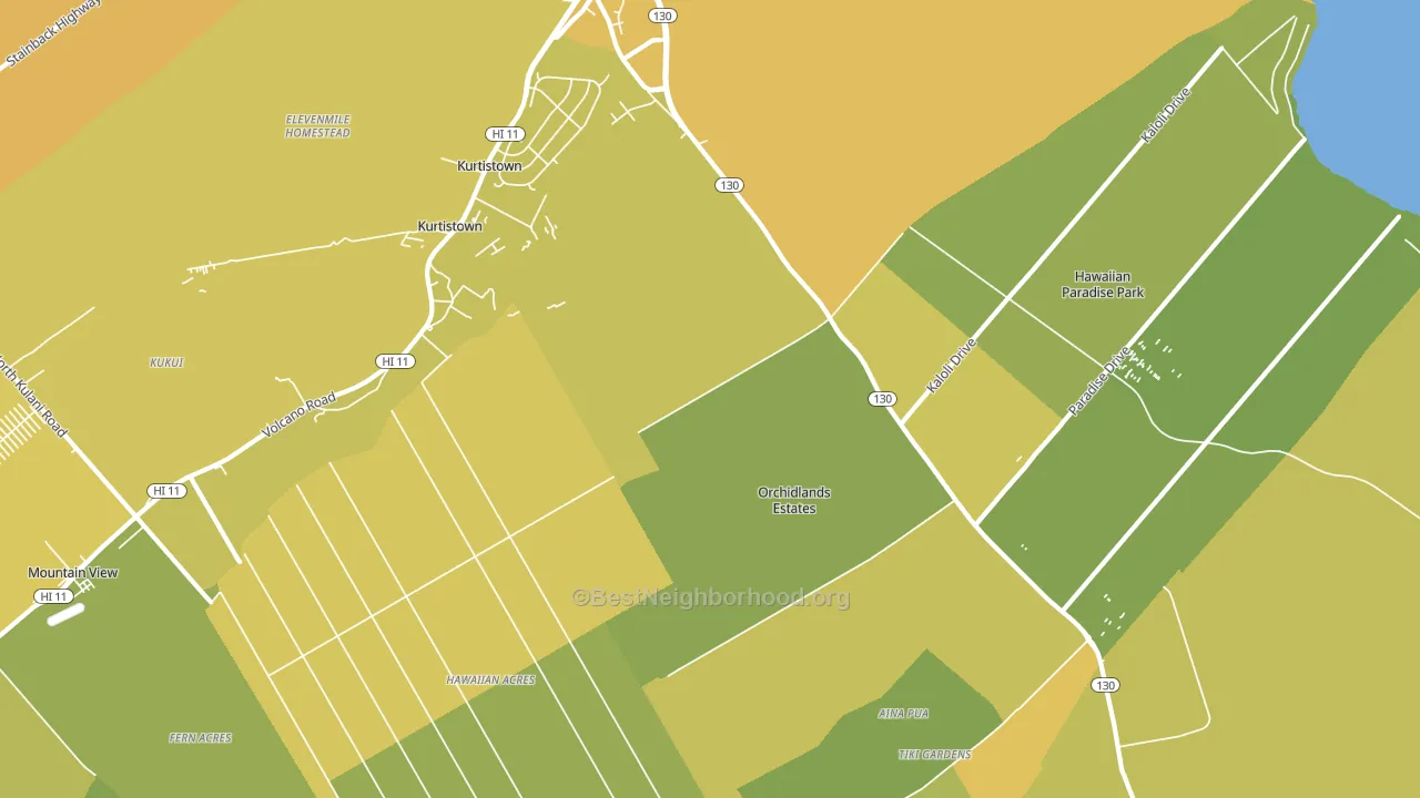 Keaau, HI block-group voter-turnout map