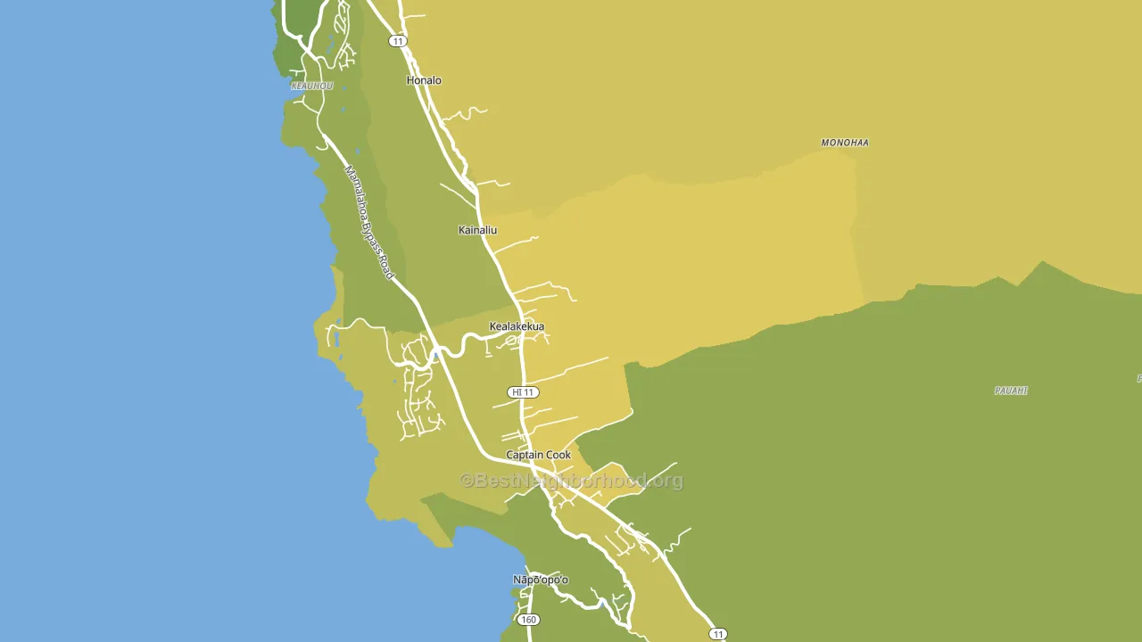 Kealakekua, HI block-group voter-turnout map