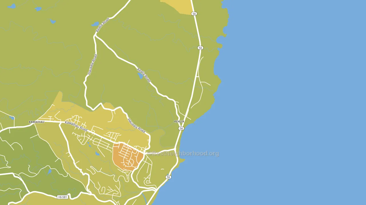 Kealia, HI block-group voter-turnout map