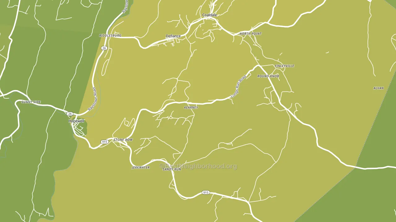 Kearney, PA block-group voter-turnout map
