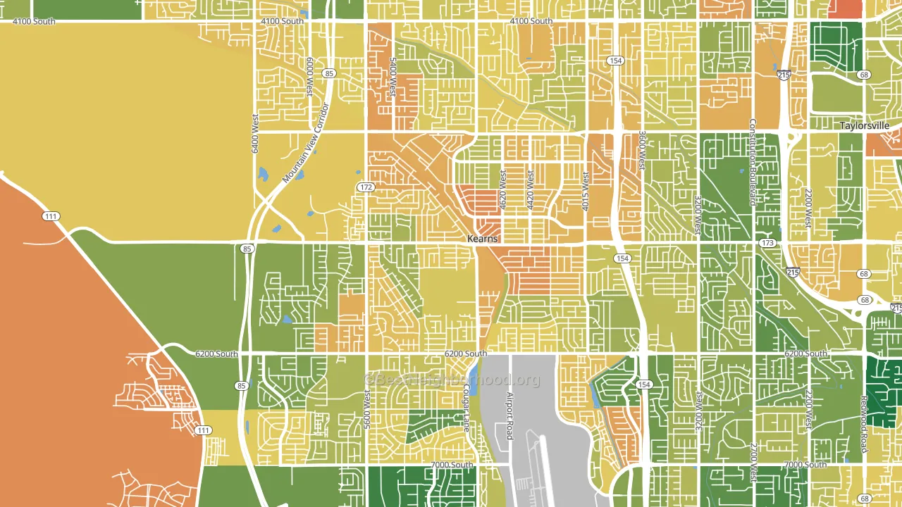 Kearns, UT block-group voter-turnout map