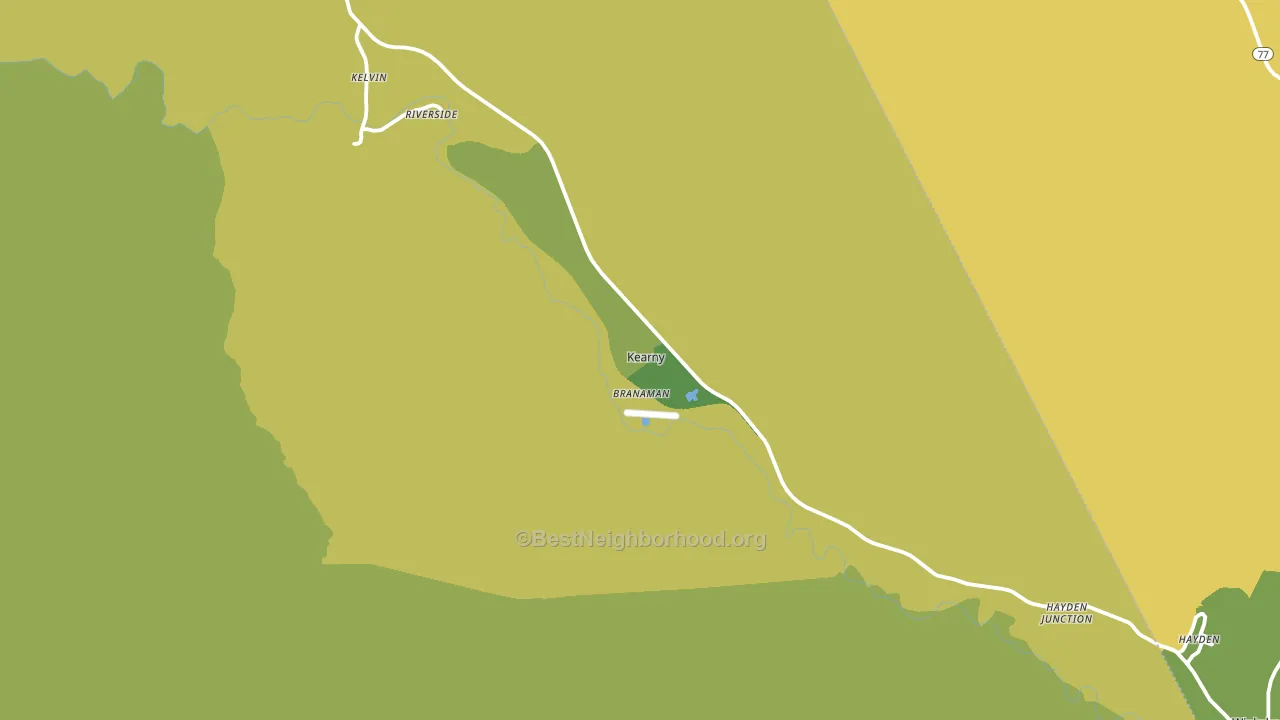Kearny, AZ block-group voter-turnout map