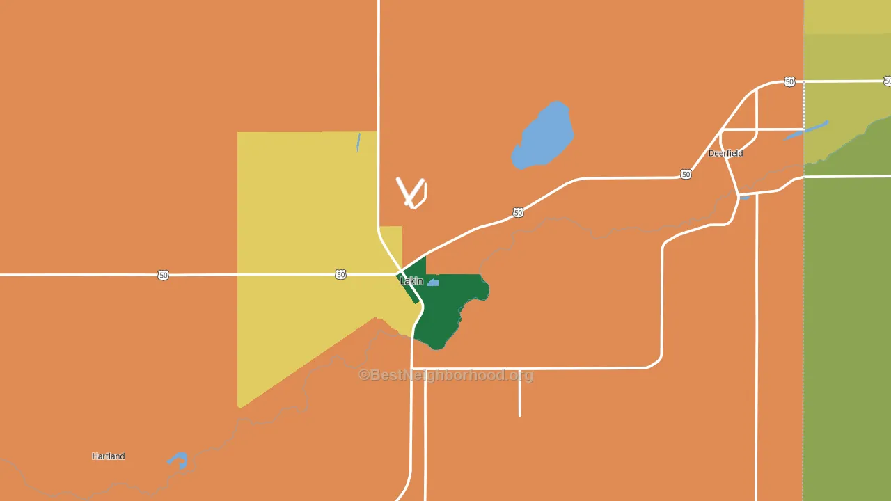 Kearny County, KS block-group voter-turnout map