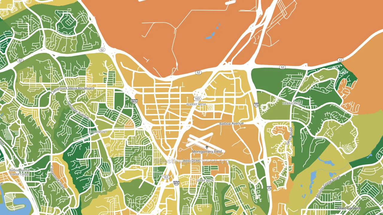 Kearny Mesa, San Diego, CA block-group voter-turnout map