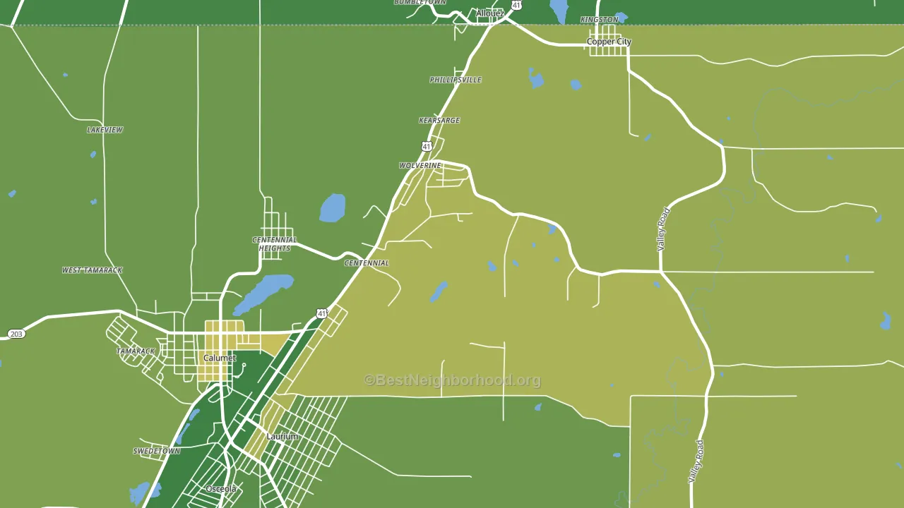 Kearsarge, MI block-group voter-turnout map
