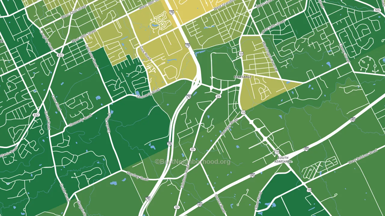Kearsarge, PA block-group voter-turnout map