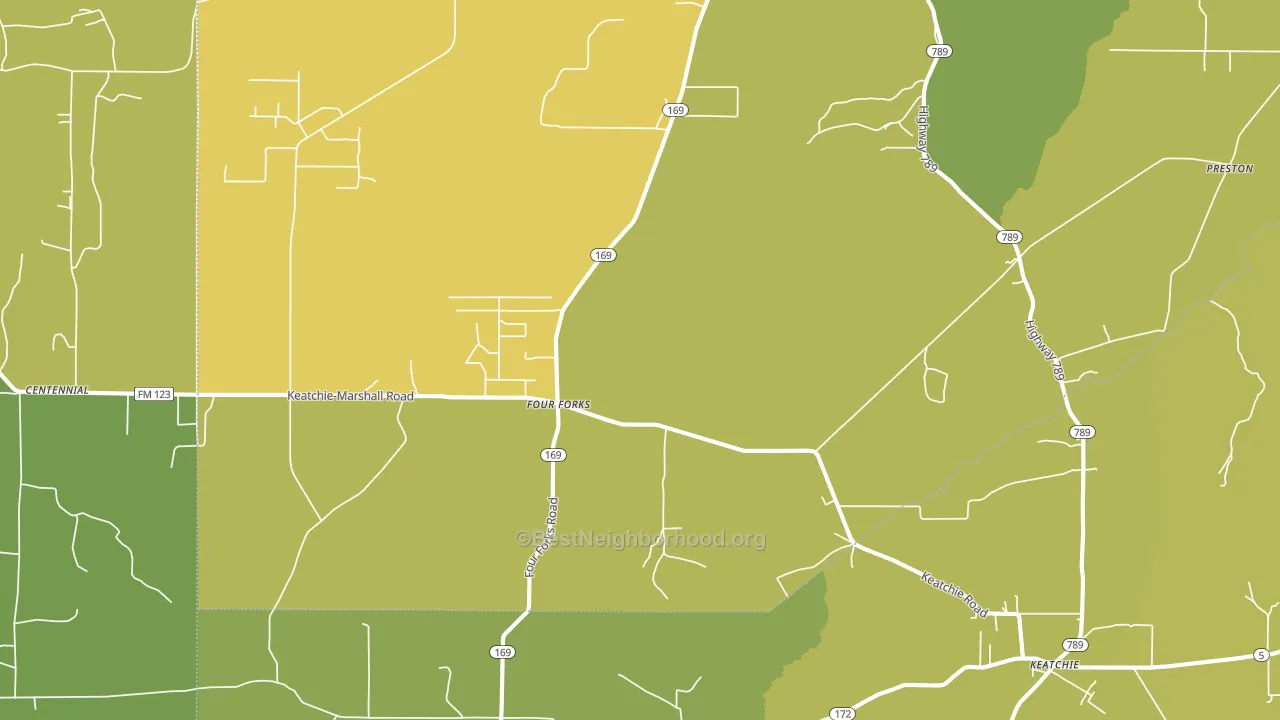 Keatchie, LA block-group voter-turnout map