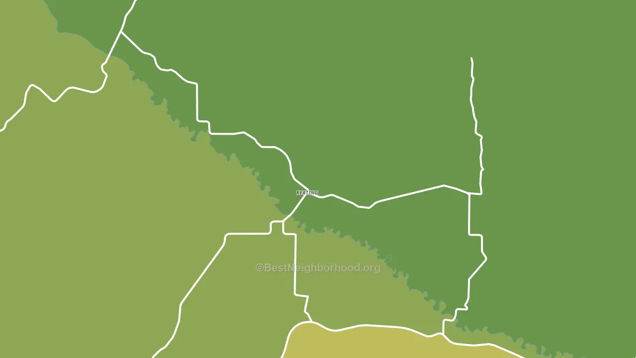 Keating, OR block-group voter-turnout map