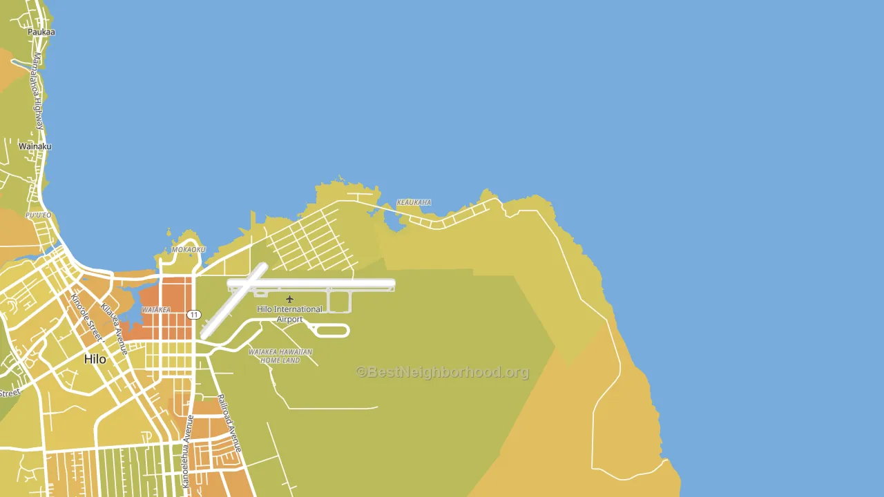 Keaukaha, HI block-group voter-turnout map