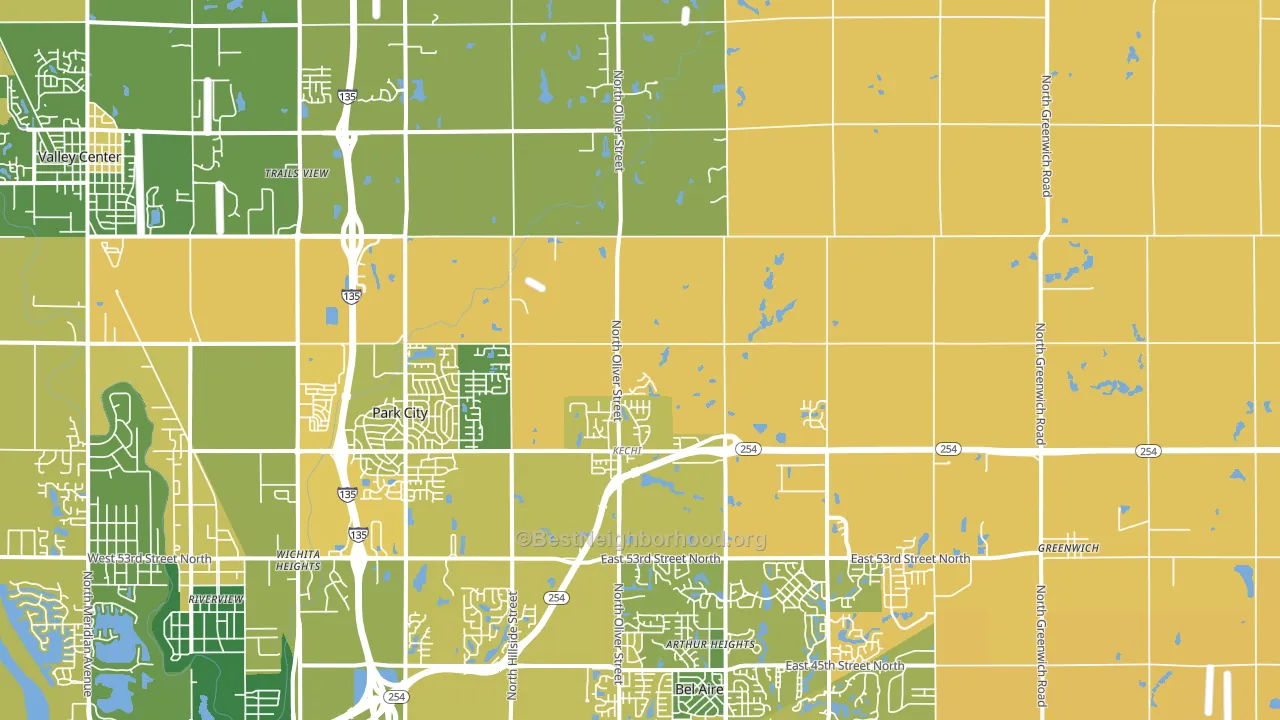 Kechi, KS block-group voter-turnout map