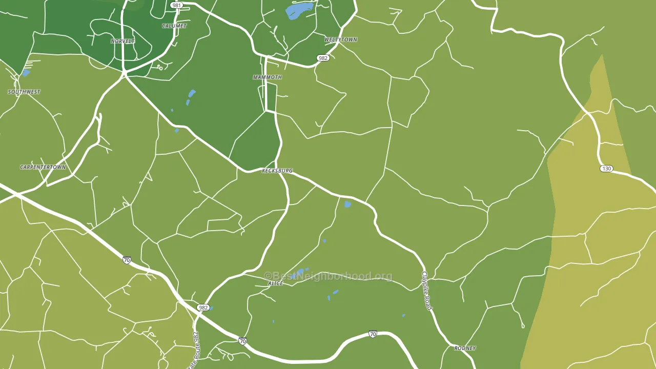 Kecksburg, PA block-group voter-turnout map