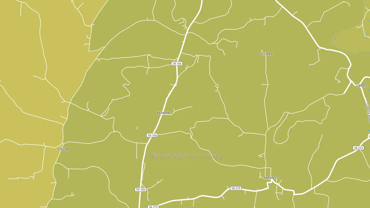 Kedron, TN block-group voter-turnout map