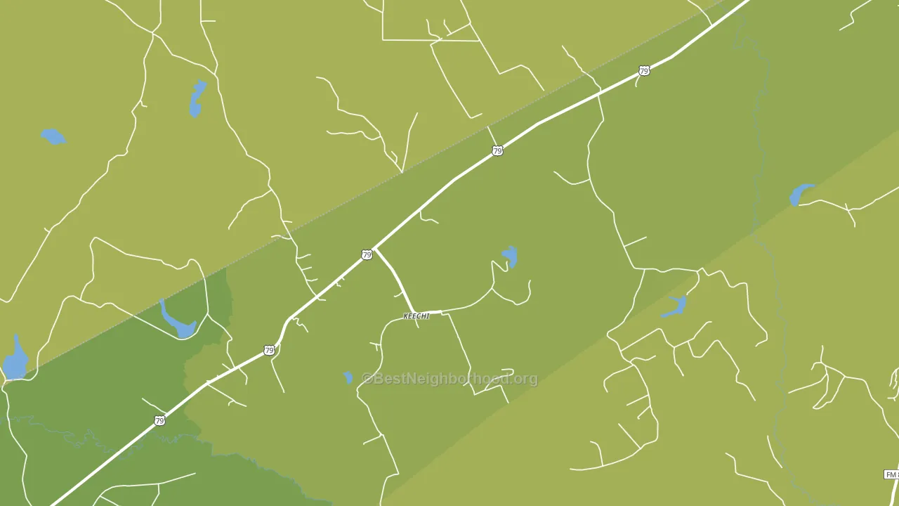 Keechi, TX block-group voter-turnout map