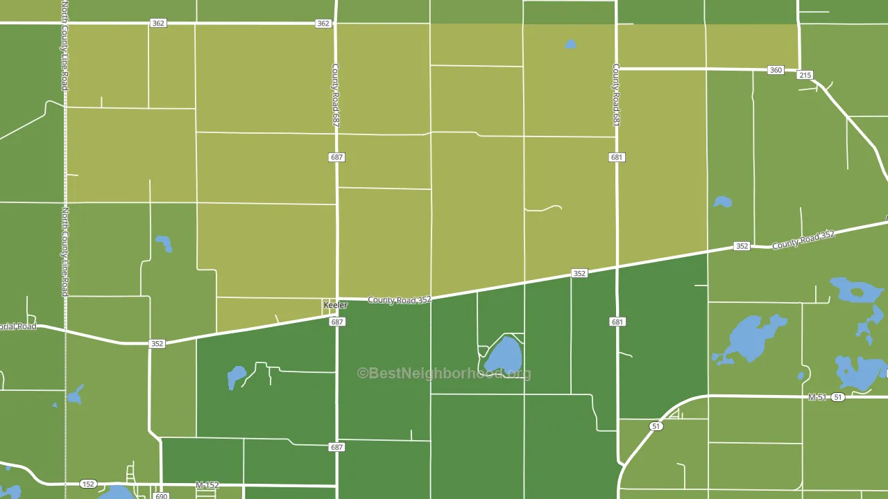 Keeler, MI block-group voter-turnout map