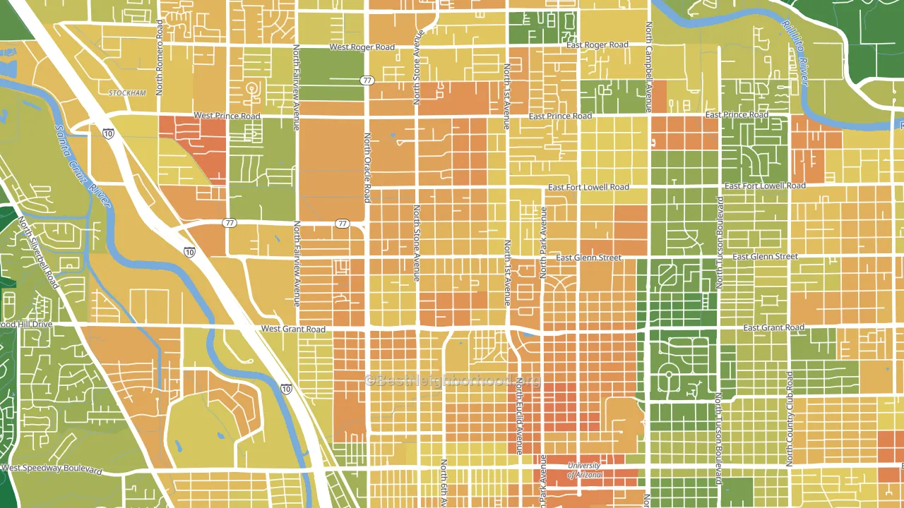 Keeling, Tucson, AZ block-group voter-turnout map