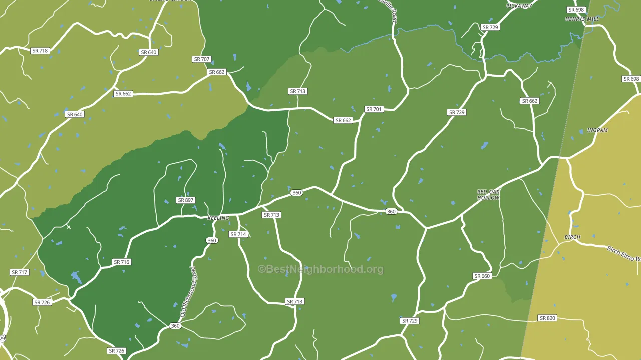 Keeling, VA block-group voter-turnout map