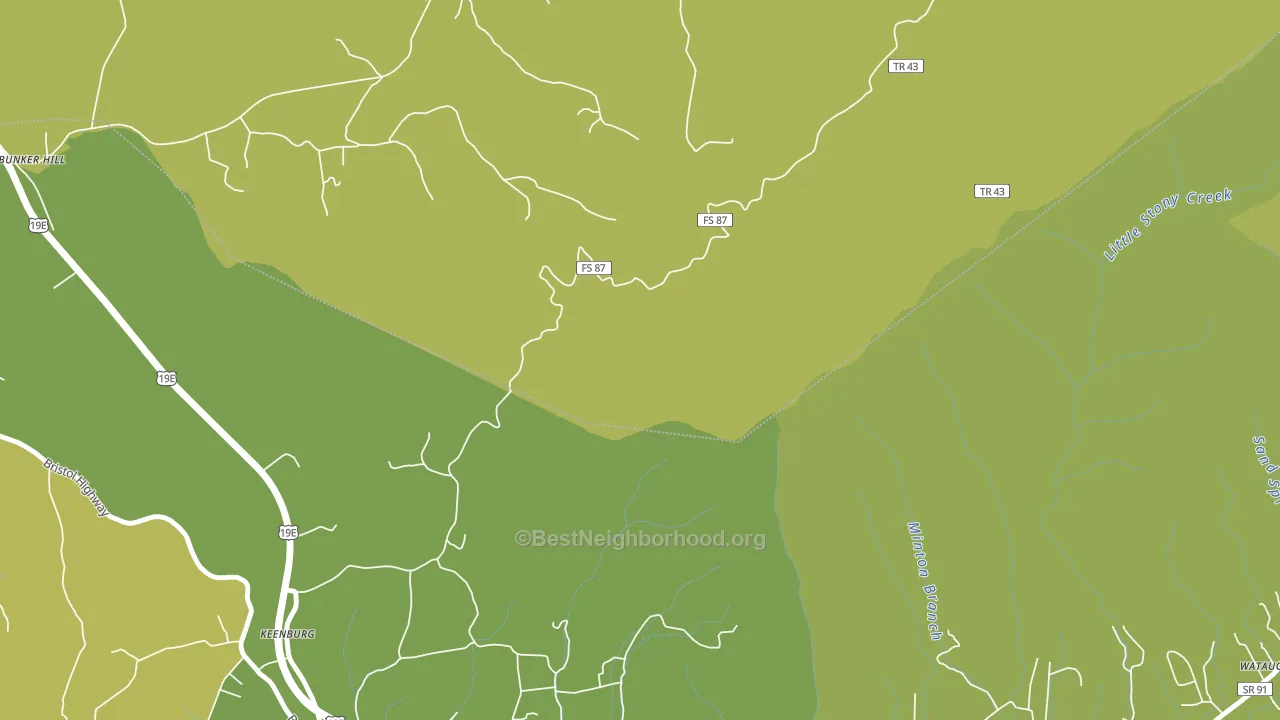 Keenburg, TN block-group voter-turnout map