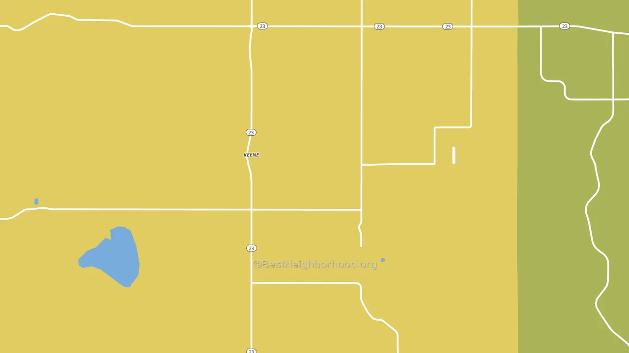 Keene, ND block-group voter-turnout map