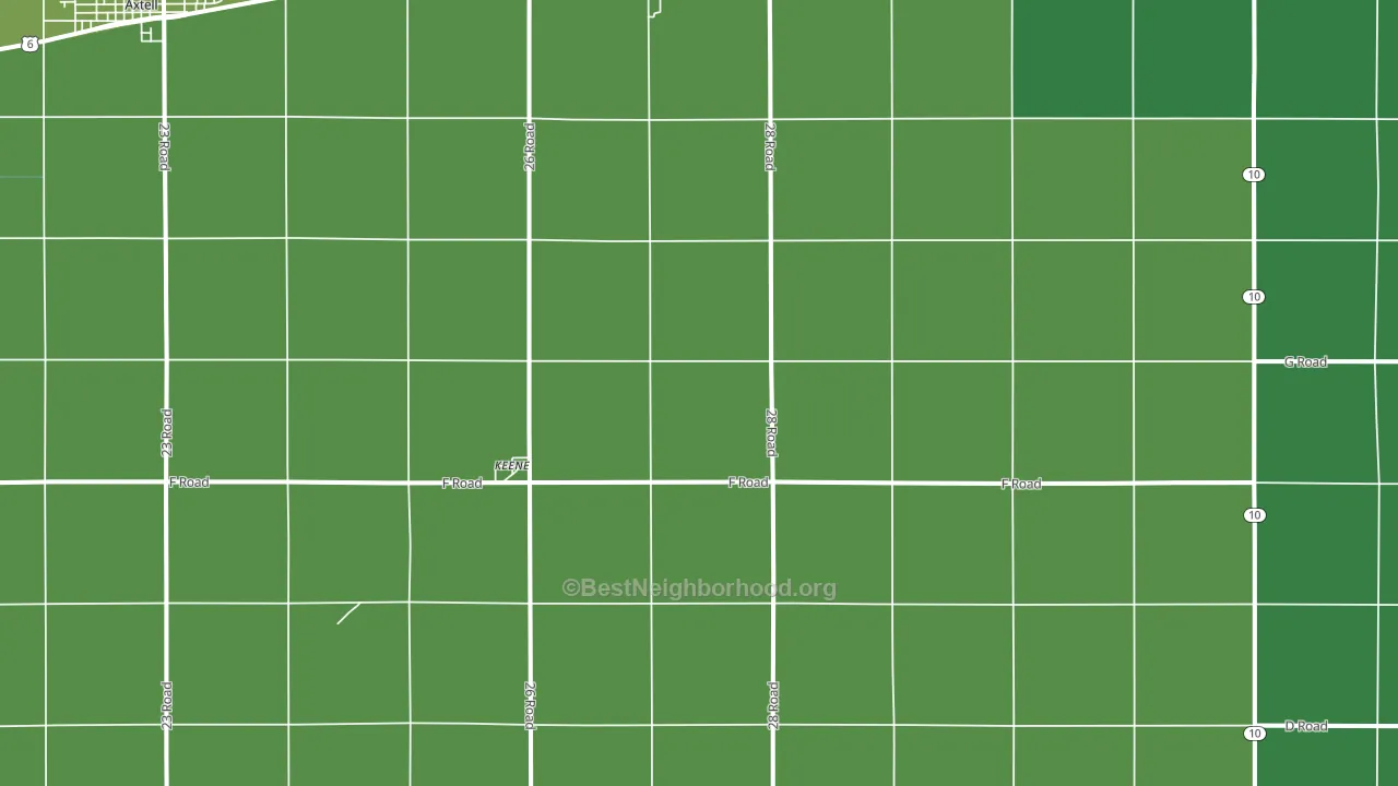 Keene, NE block-group voter-turnout map
