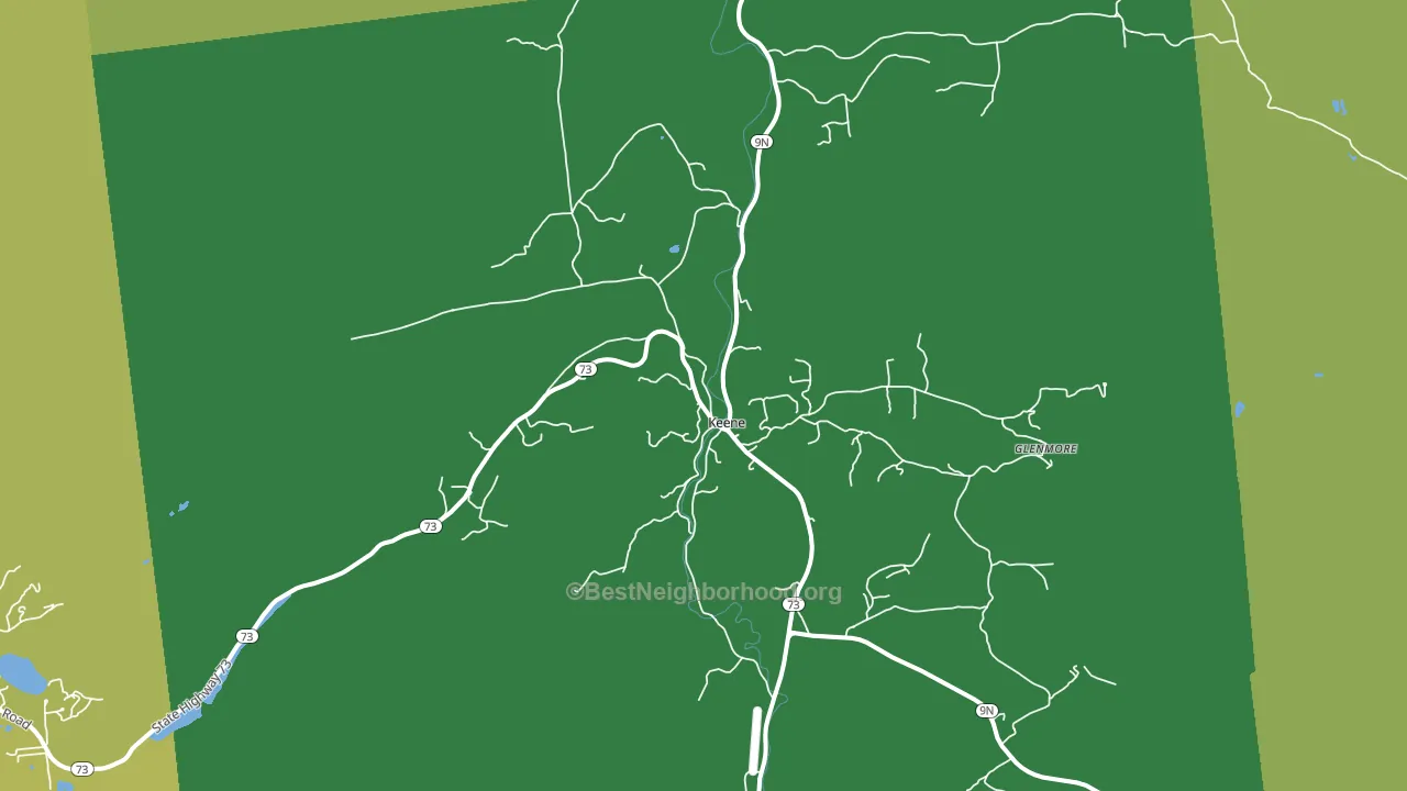 Keene, NY block-group voter-turnout map