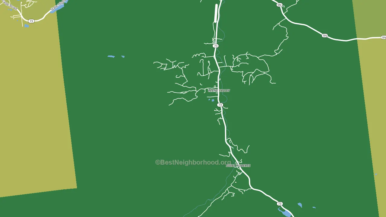 Keene Valley, NY block-group voter-turnout map