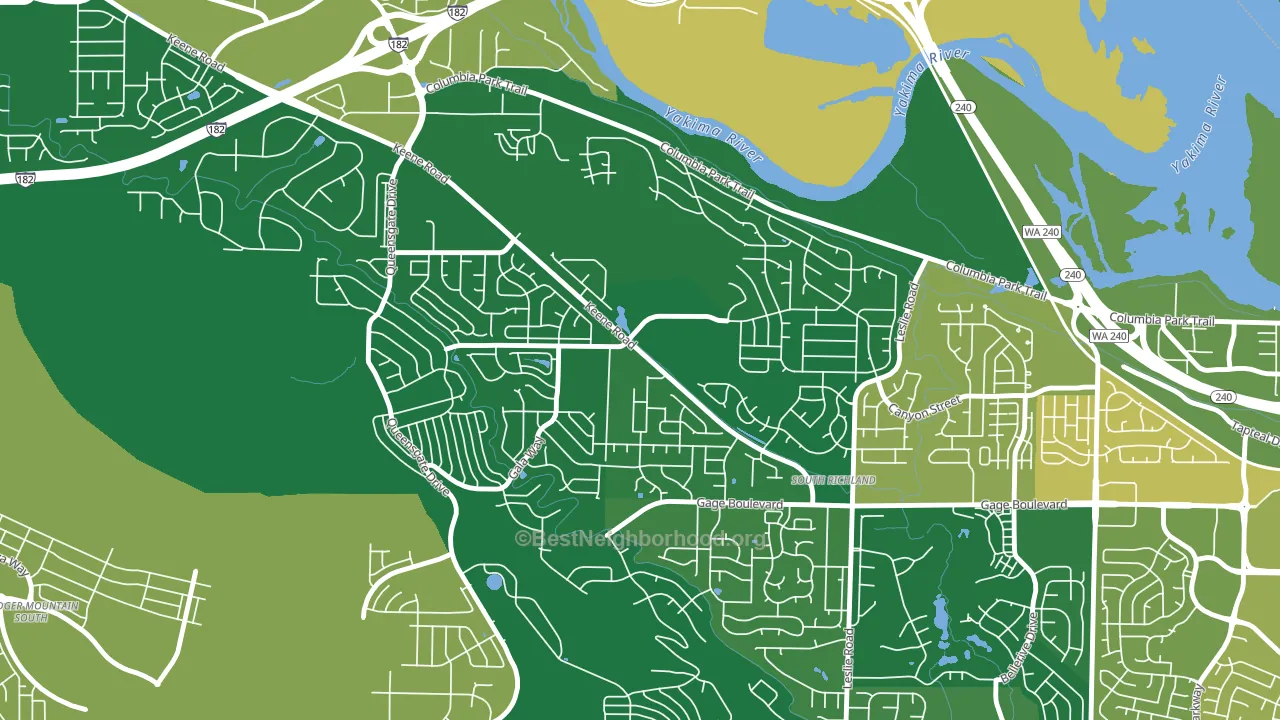 Keene Valley, Richland, WA block-group voter-turnout map