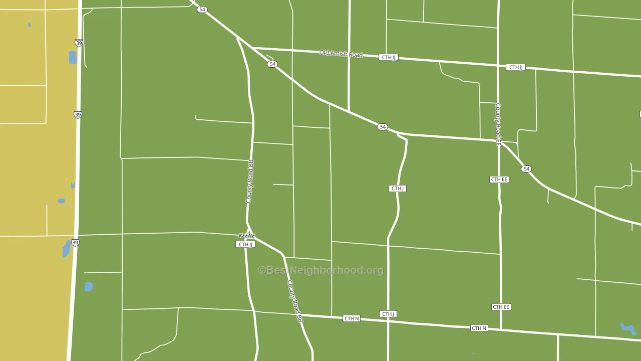 Keene, WI block-group voter-turnout map