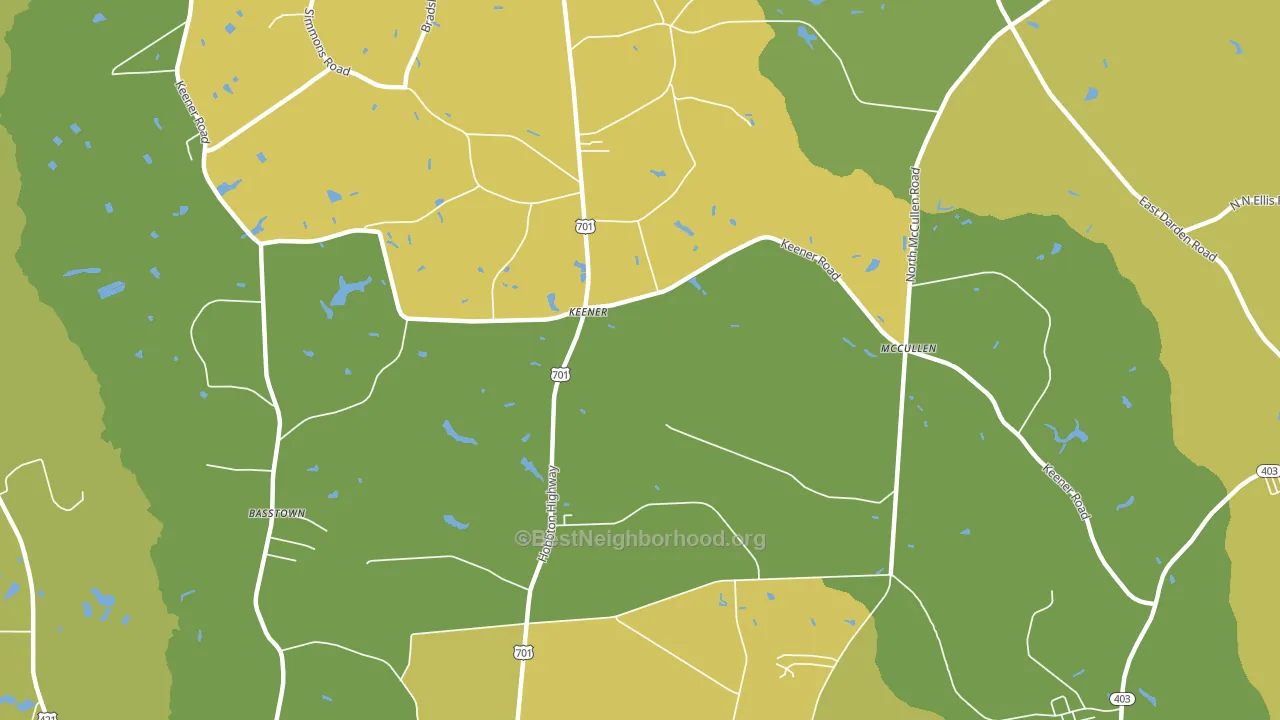 Keener, NC block-group voter-turnout map