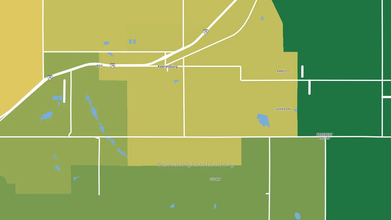 Keenesburg, CO block-group voter-turnout map