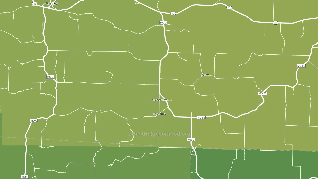 Keethtown, MO block-group voter-turnout map