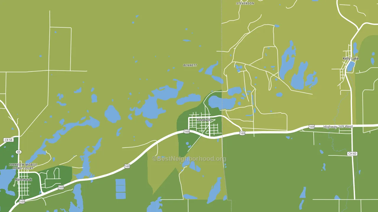 Keewatin, MN block-group voter-turnout map